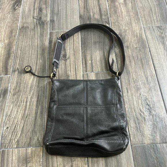 Vintage THE SAK Black  Pebble Leather Crossbody  Shoulder Bag  Purse - Picture 2 of 7